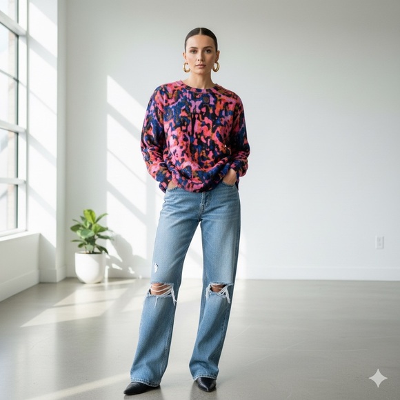 Autumn Cashmere colourful abstract print crewneck sweater - Medium - Picture 1 of 4